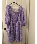 Ava &amp; Viv Women&#39;s Plus Purple Swirl Puff Elbow Sleeve Mini Dress Size 4X - $41.16