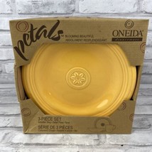 Oneida Petals Yellow Marigold 3 Piece Set Salad Plate Mug Bowl New In Pkg - £13.57 GBP