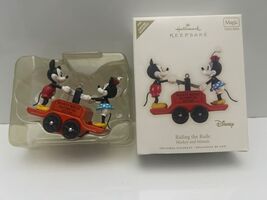 Hallmark Keepsake Disney Riding The Rails Mickey &amp; Minnie Christmas Orna... - $24.72