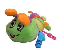 Buckle Toys Plush Bentley Caterpillar Zipper pocket Number Feet Bright Color - £9.75 GBP