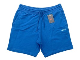 Levis Red Tab Mens L Blue Logo Relaxed Fit Elastic Waistband 7&quot; Sweatshorts - £14.93 GBP