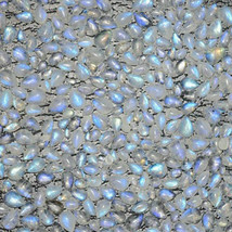 5x8 mm Pear Natural Rainbow Moonstone Cabochon Loose Gemstone Lot 50 pcs - £16.87 GBP