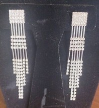 Swarovski Crystal Waterfall Silver Tone Earrings - £19.72 GBP