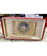 General Electric Red Alarm Clock Vacuum Tube Radio, For Parts Only - €12,60 EUR