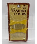 Vtg Goody Kant-Slip Fashion Combs Yellow Bow #8050 Made in USA Retro Hair - £15.38 GBP