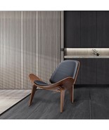 Mid Century Modern Wooden Chair Hans Wegner Style 3 Legged Lounge Shell ... - £271.34 GBP