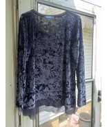 Simply Vera Wang Shirt Womens XL Purple Velvet Shimmer Top royal Purple - $20.00