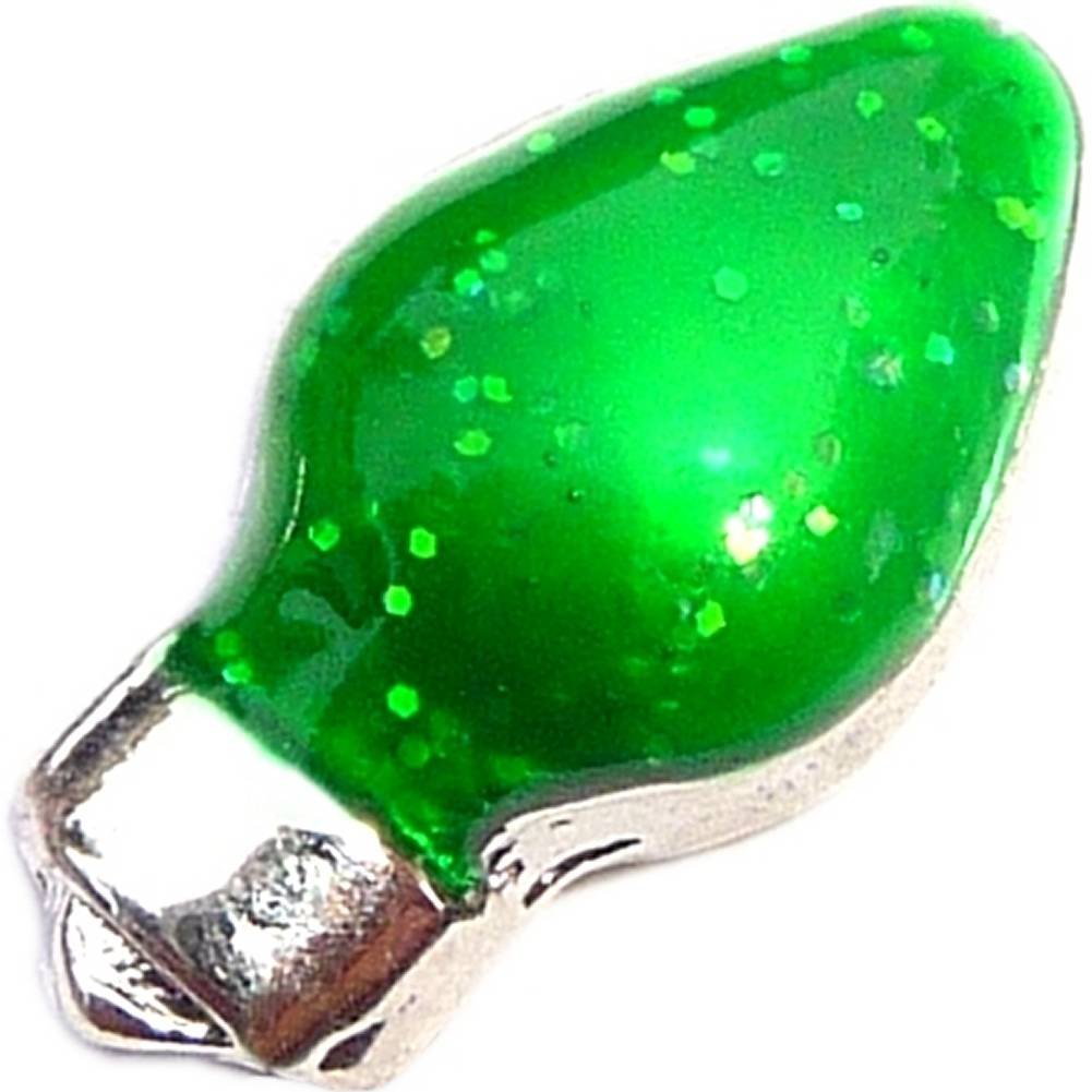 Green Christmas Light Floating Locket Charm - $2.42
