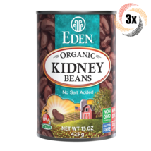 3x Cans Eden Foods Organic Dark Red Kidney Beans | 15oz | No Salt | Non GMO - $22.12