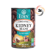 3x Cans Eden Foods Organic Dark Red Kidney Beans | 15oz | No Salt | Non GMO - £18.14 GBP