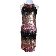 Venus | Black &amp; Plum Sequin Ombre Sleeveless Mini Cocktail Dress Women Size XS - $23.68