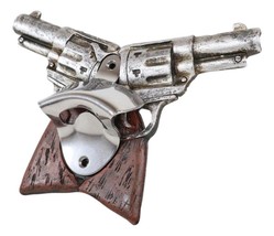 Rustic Western Cowboy Crossed Revolver Gun Pistols Wall Beer Bottle Cap Opener - £19.17 GBP