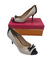 Kate Spade New York Susana Cream Black  Peep Toe Pump Heel Shoe 8.5B - £46.71 GBP