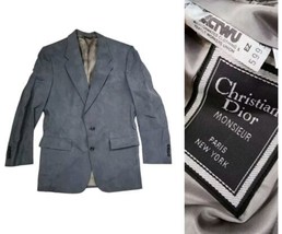 Vintage Christian Dior Monsieur Ultra Suede SPORT COAT Men&#39;s Blazer Jacket 40R - $68.31