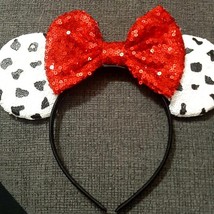 Minnie Mouse Polka Dot Sequin Headband with a Bow - £8.50 GBP