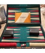 Vintage Backgammon Set 16 Red 16 White 1 1/4” Chips 3 Dice - £24.16 GBP