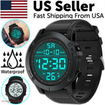 Waterproof Digital Sports Watch Military Tactical LED Backlight Wristwat... - $14.85