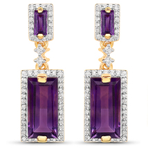 18K Yellow Gold Plated 6.01 Carat Genuine Emerald and White Topaz .925 S... - $200.00