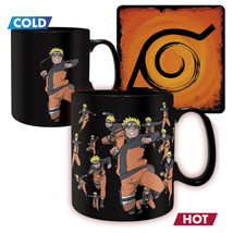 Naruto Jutsu Color Changing Mug &amp; Coaster Set Black - £15.74 GBP