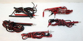 Lot of 5 Sets of Vintage Meter Test Leads or Probes w/ Banana Plugs Pins - £55.29 GBP
