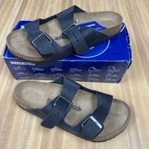Birkenstock Arizona Black Waxy Leather Sandals | Men&#39;s EU 44 | Size 11 US - £62.64 GBP