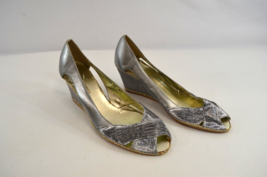 Roberto Capucci Silver Wedges Open Peep Toe Womens Size 8 Made In Italy ... - £23.25 GBP