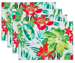 Lanai Placemats Set of 4 Floral Indoor Outdoor Beach Summer House Patio BBQ  - £31.23 GBP