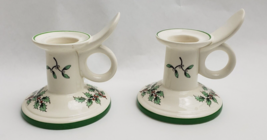 Vintage Spode Christmas Tree Candle Holder Holly Design S3324-F England 2.5&quot; - £23.22 GBP