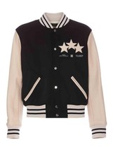 DSharks “Amiri Arts District” Varsity Jacket – Black &amp; Cream Stars Edition - $3,557.09 MXN+