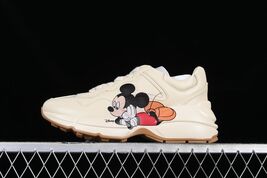 Handmade Cream Leather Sneakers | Mickey Art, Italian Design - $239.00