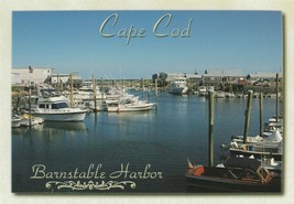 Postcard Cape Cod Barnstable Harbor Boats Massachusetts Unused Continental Card - $5.93