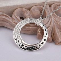 Leopard Pendant Necklace With Crystals Sterling Silver - £9.84 GBP