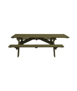Green Solid Wood Outdoor Picnic Table Umbrella Hole - $3,042.38 CAD