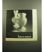 1958 Baccarat Crystal Opaline Vase Advertisement - $18.49