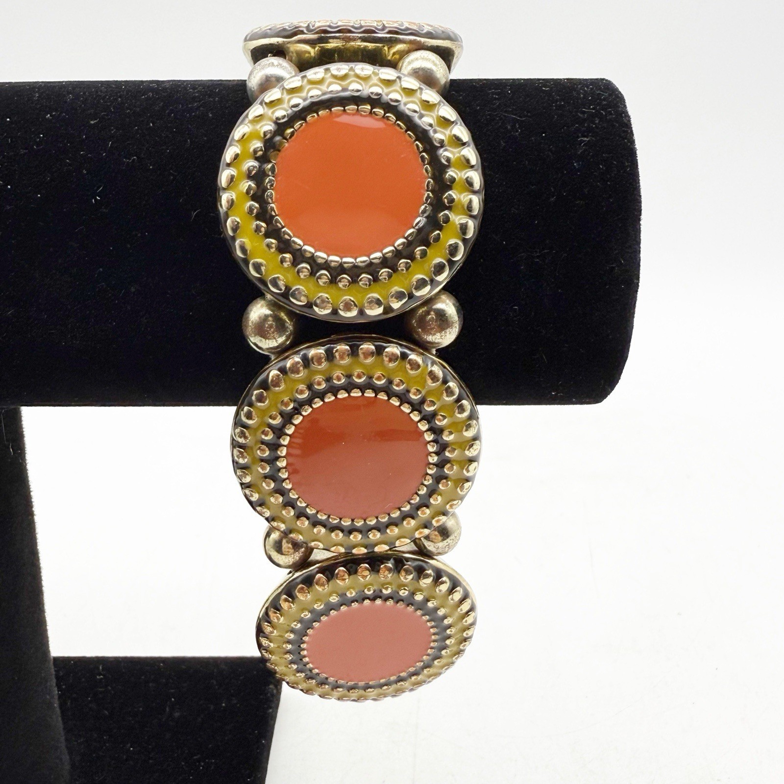 1970s Beautiful vintage colors bracelet in resin Stretch Cord Needs Replace - $39.99