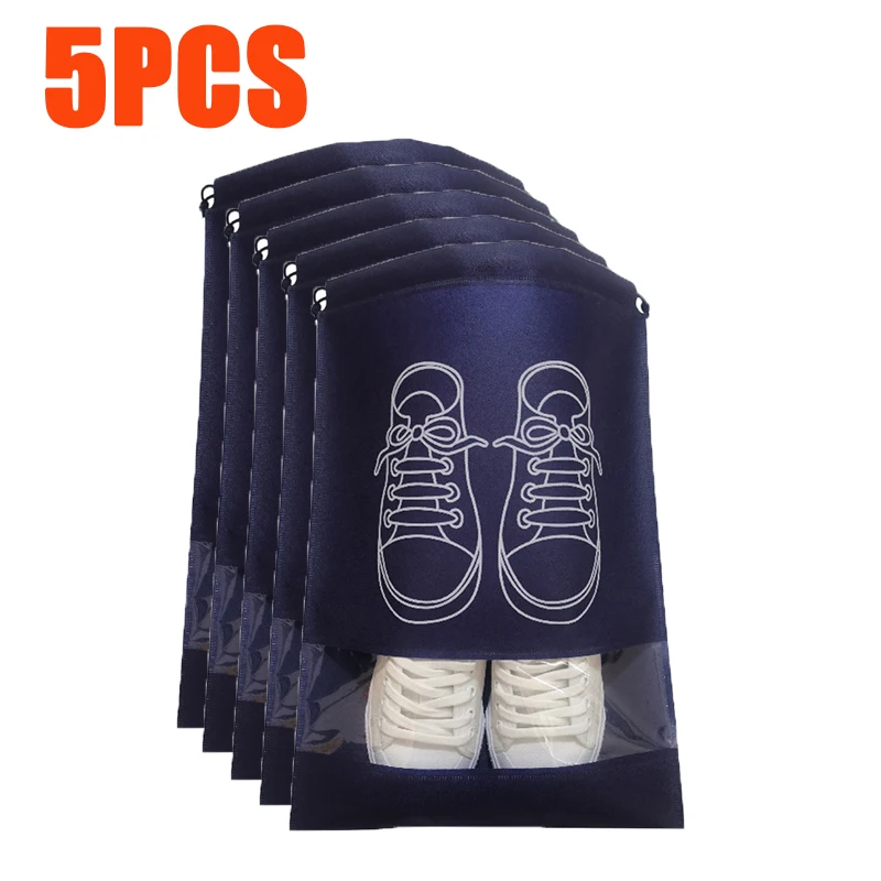 5pcs Storage Bag Portable Travel Shoes Storage Bag Non-woven Waterproof Pocket C - £95.81 GBP
