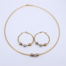 Comfortable set stainless steel smooth and beautiful beads 2mm collar 30mm 70mm earring thumb200