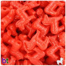 BeadTin Bright Red Opaque 22mm Zebra Pony Beads (24pcs) - $2.39