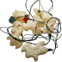 Halloween String Lights Plastic Blow Mold Skeleton Ghosts Holiday Decor Vintage - £19.61 GBP