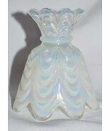 Fenton Iridescent, White Votive Holder Candlestick with Draped Styling - $640.35 MXN