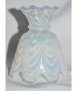 Fenton Iridescent, White Votive Holder Candlestick with Draped Styling - £26.75 GBP