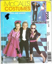 McCall&#39;s P206 Kids 50&#39;s Costumes Sizes 3-8 Hip Jacket Poodle Skirt More Uncut - £5.45 GBP