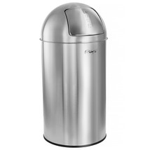Elama 50 Liter Large 13 Gallon Push Lid Stainless Steel Cylindrical Home... - $99.28