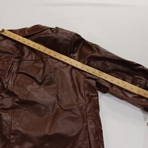 Vtg Sears The Leather Shop Men's Redish Brown Leather Jacket Sz 42 Reg Zip Liner image 8