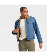 Goodfellow &amp; Co. Men&#39;s Faux Shearling Lined Denim Trucker Jacket LARGE B... - $49.99