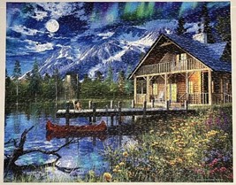 Majestic by Springbok 1000 Piece Jigsaw Puzzle Moon Cabin Retreat - Made... - $8.95