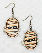 Mummy Earrings - Mummified - Halloween - Wood - £12.72 GBP