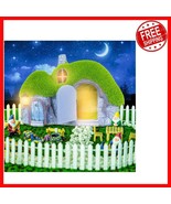Enchanting Fairy House Garden Statue with Solar Lights - 10.05&quot; Outdoor ... - $79.19