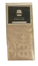 Fabric Napkins Embossed Easy Care Resists Stains 17x17 Set of 4 Taupe Beige - £18.10 GBP