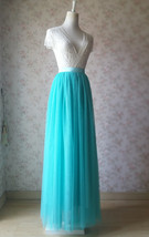 Water Blue Full Tulle Skirts Custom Plus Size Bridesmaid Tulle Skirts image 5